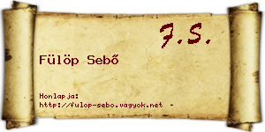 Fülöp Sebő névjegykártya